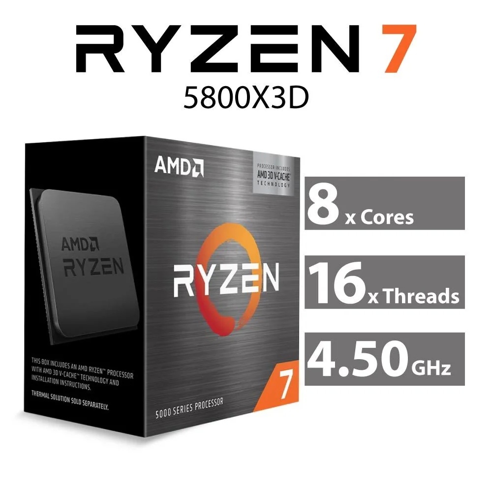 CPU (ซีพียู) AMD RYZEN 7 5800X3D 3.4 GHz (SOCKET AM4) ประกัน 3 ปี