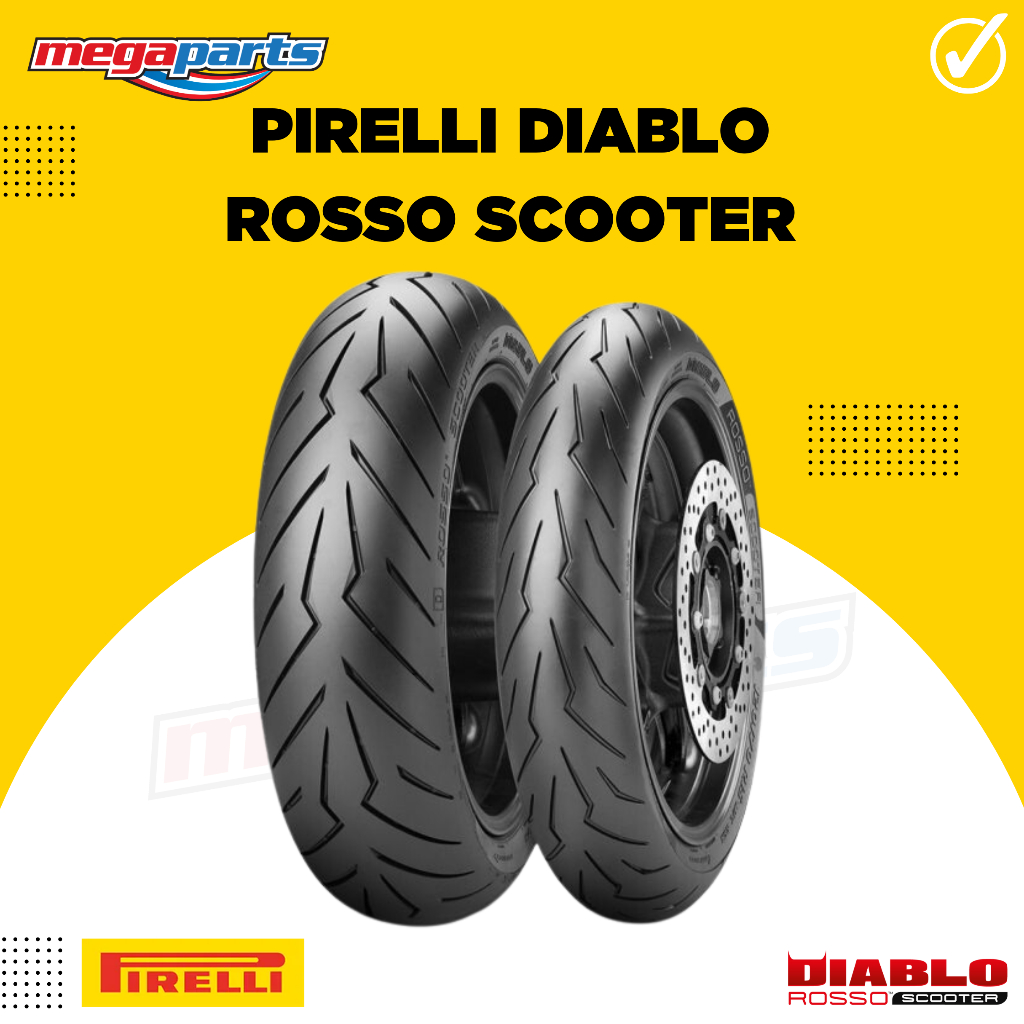 ยางนอกรถมอเตอร์ไซค์ PIRELLI DIABLO ROSSO SCOOTER พิเรลลี่ เดียโบล รอสโซ่ สกู๊ตเตอร์ (Megaparts Store