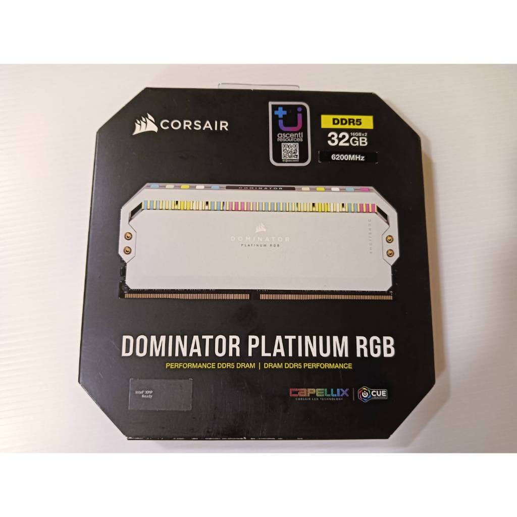 RAM  CORSAIR DOMINATOR PLATINUM RGB DDR5  32GB (16GBx2) DDR5 6200MHz (WHITE)
