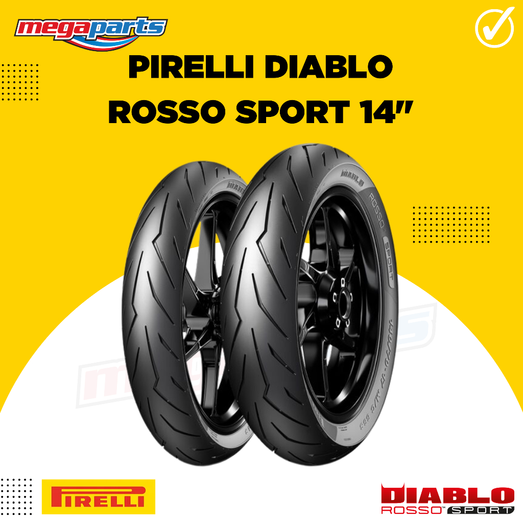 ยางนอกรถมอเตอร์ไซค์ PIRELLI DIABLO ROSSO SPORT พิเรลลี่ เดียโบล รอสโซ่ สปอร์ต ขอบ14 (Megaparts Store