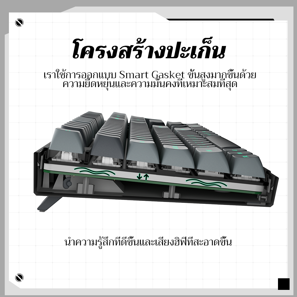 ZIFRIEND ZT104 คีย์บอร์ดเชิงกล Hotswap Gasket Office คีย์บอร์ดเกมมิ่งแบบมีสาย - รูปที่ 3