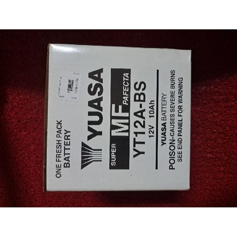 แบตเตอร์รี่ YUASA YT12A-BS 12v/10Ah Super MF Pafecta แบตเตอรี่สำหรับรถจักยานยนต์ ขนาด12โวลต์