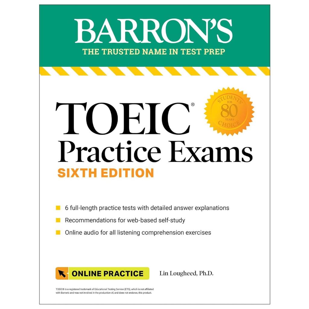 DKTODAY หนังสือ BARRON TOEIC PRACTICE EXAMS TEST+ONLINE AUDIO (6ED)