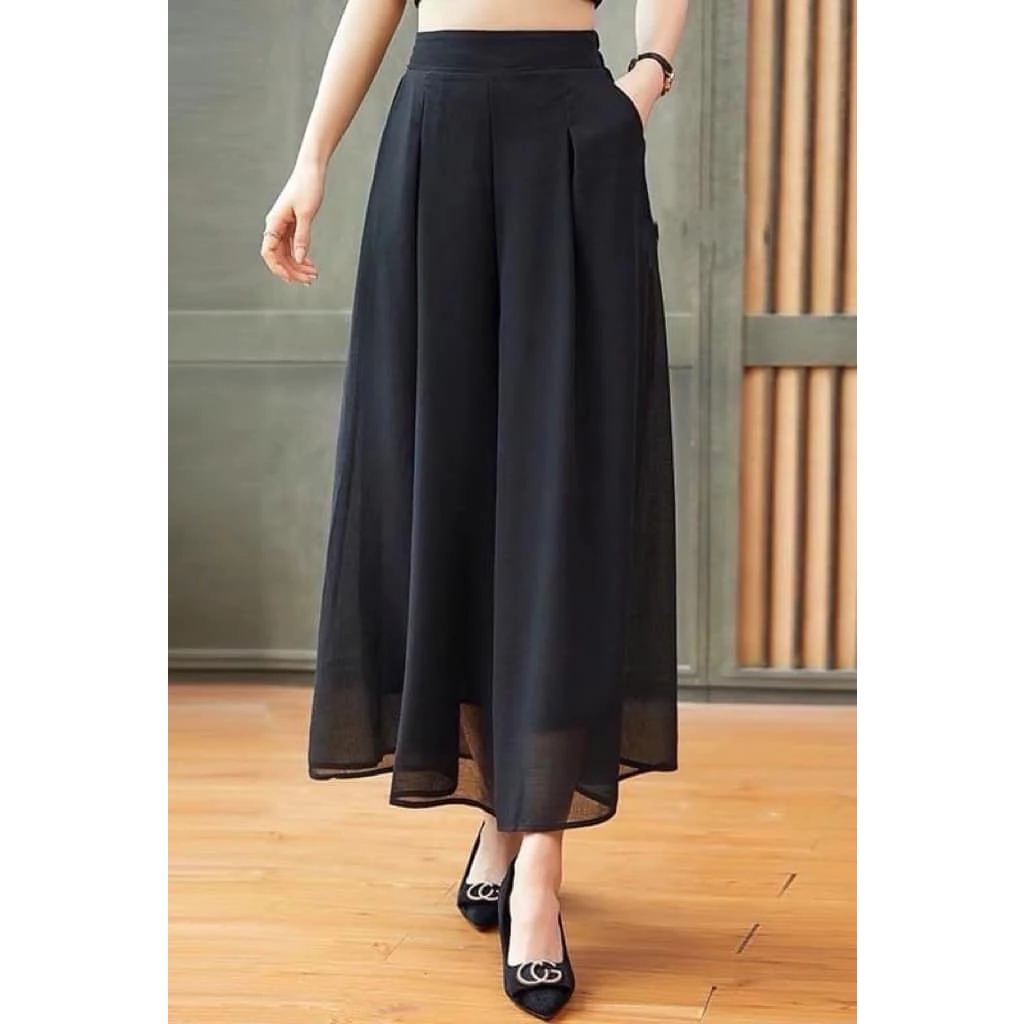 กางเกงชีฟอง ผ้าพริ้ว ใส่สบาย ยืดได้เยอะ.
