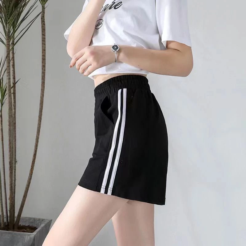 💕พร้อมส่ง🚀(M-5XL) กางเกงขาสั้นผู้หญิง กางเกงวอร์มใส่สบาย มีกระเป๋าทั้งสองด้าน