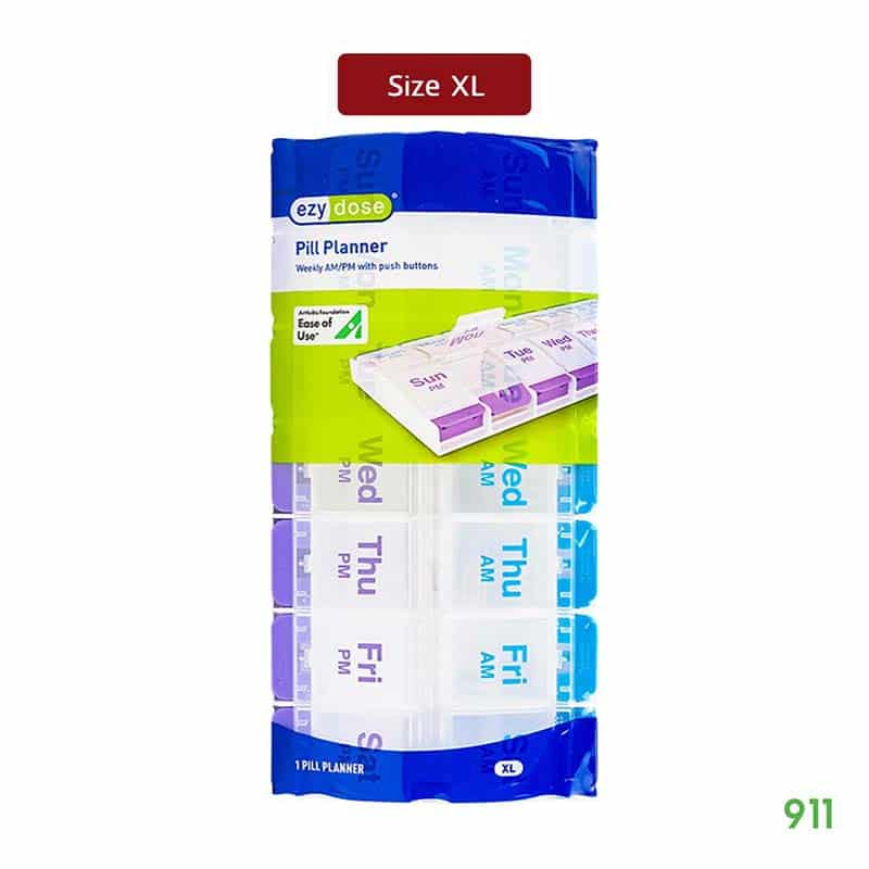 EZY DOSE PILL PLANNER ตลับยา 2 ช่อง 7 วัน เช้า-เย็น 67585 อีซี่โดส ตลับใส่ยา เช้า-เย็น 14 ช่อง ชนิดม