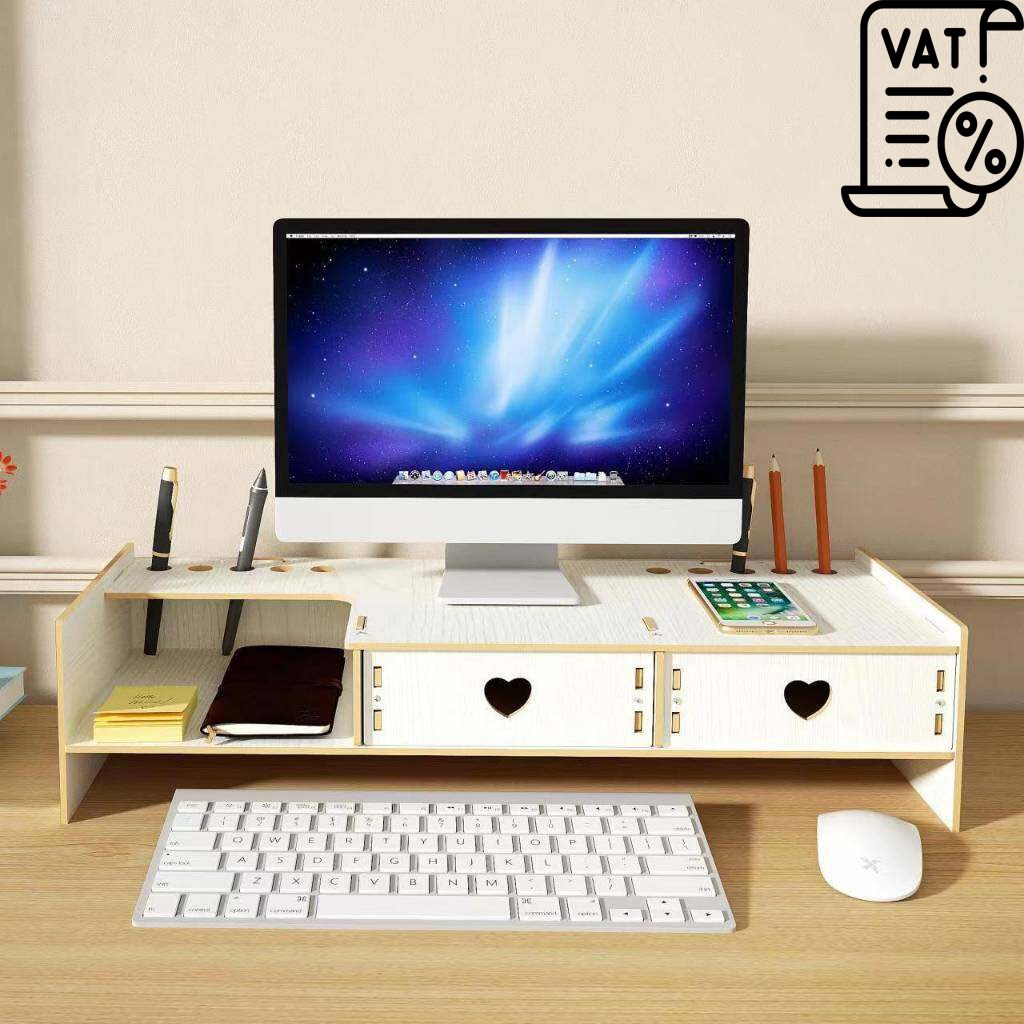 M157 ชั้นวางจอคอมพิวเตอร์ ชั้นวางโน๊ตบุ๊ค ที่วางเครื่องเขียน งานประกอบเอง คุณภาพดี จัดเก็บ ระเบียบ