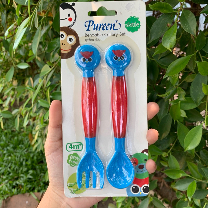Pureen ชุดช้อนส้อม เพียวรีน Skittle สินค้ามีพร้อมส่ง