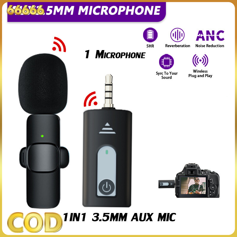 ไมโครโฟน รุ่น K35 ไมค์แจ็ค3.5 ไมค์ไร้สายหนีบเสื้อ Live Broadcast Gaming Mic สำหรับโทรศัพท์