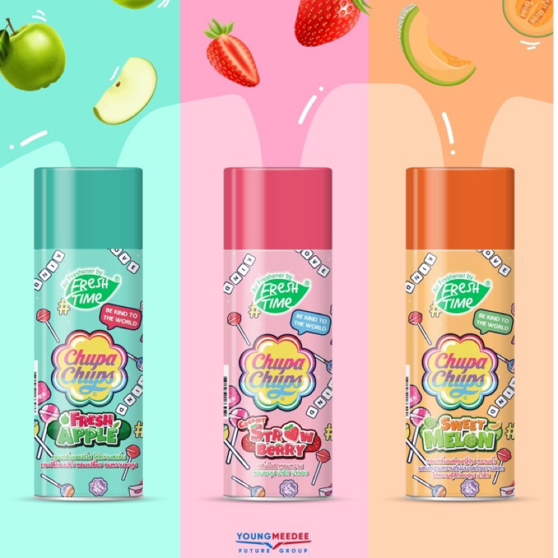 🍭[ขายของแท้เท่านั้น] New!! Chupa Chups air freshener spray สเปรย์หอมปรับอากาศ ดับกลิ่นไม่พึงประสงค์ ขนาด 450 มล.