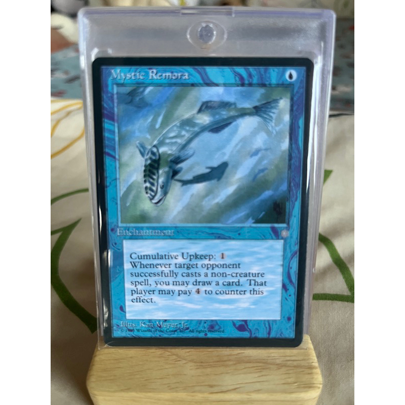 การ์ด MTG Mystic Remora Blue Magic the Gathering EDH รุ่น Ice Age DMR สภาพ Ex-Nm