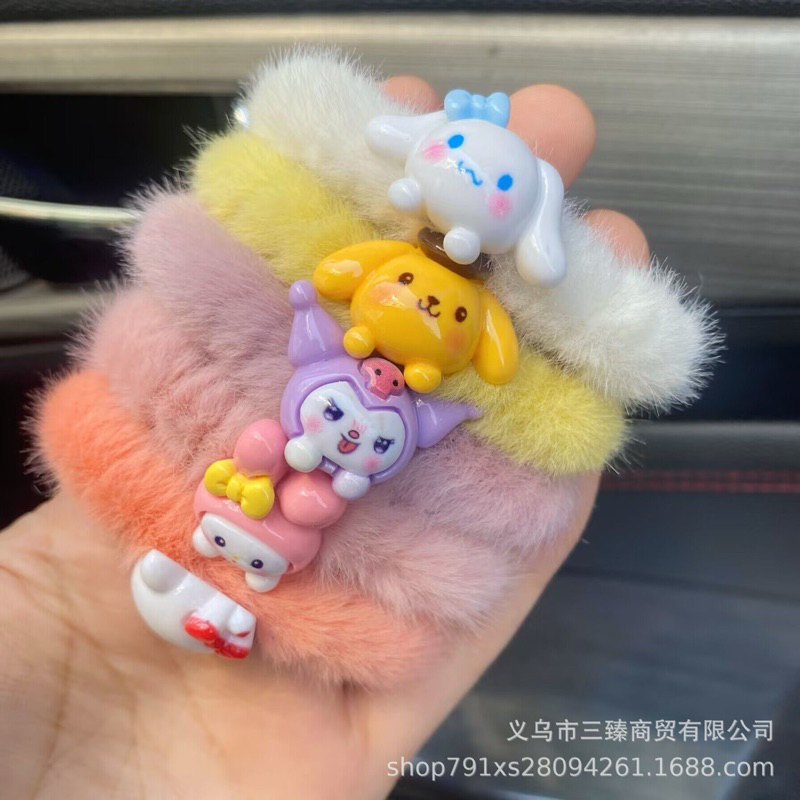 ยางรัดผมคละลาย แบบขน ยางรัดผม ลายการ์ตูน แฟชั่น น่ารัก เครื่องประดับ ส่งเร็ว