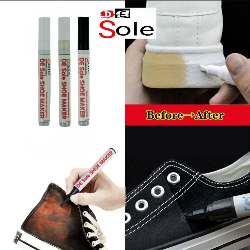 ออกใบกำกับภาษีได้ ปากกาแก้พื้นโฟมเหลือง DE Sole SHOE MAKER ปากกาแต้มรองเท้า ปากกาแก้พื้นโฟมเหลือง Sneaker care
