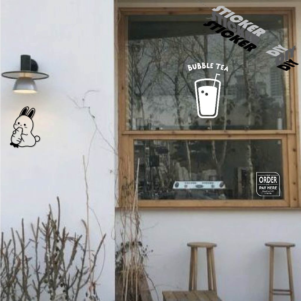 สติ๊กเกอร์ ชาไข่มุก / Bubble Tea / Cafe (PVC รูปที่ 5