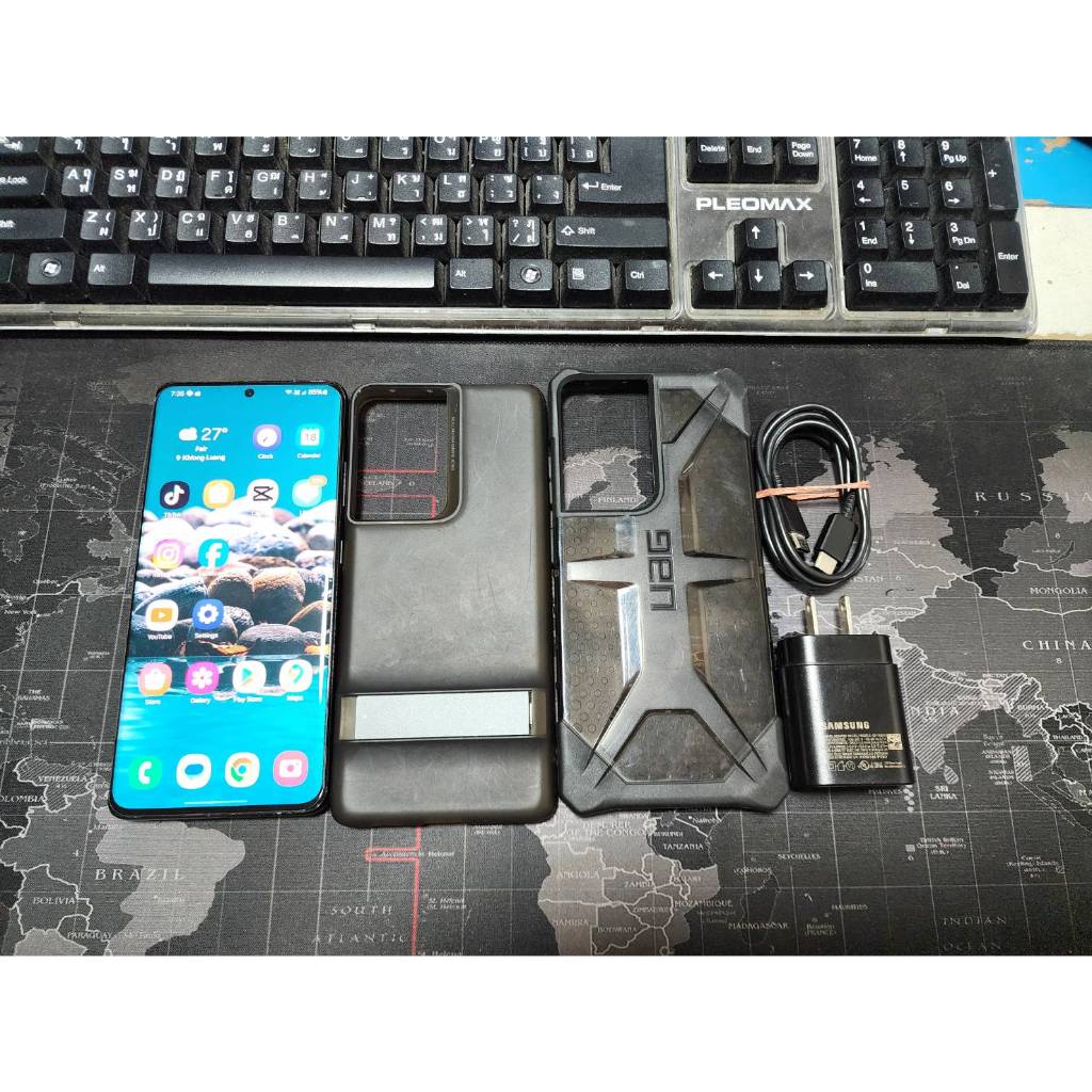 Samsung S21 ultra 5G 12/256G สีดำ เครื่องศูนย์ไทย มือสอง