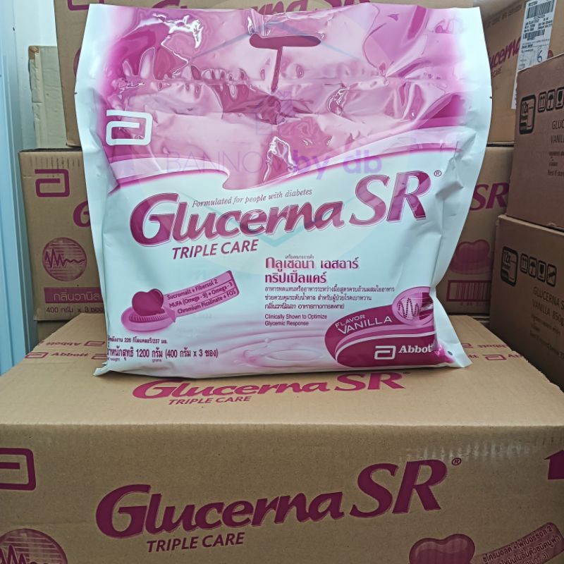 (ยกลัง6ถุง) กลูเซอนา ถุงเติม วานิลลา 1200 กรัม Glucerna SR 1200 g