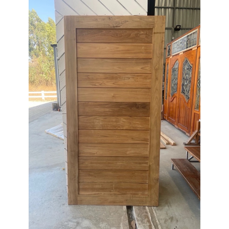 บานประตู WSP-M01 ไม้สัก + อุปกรณ์บานเลื่อนไม้สัก [จำหน่ายเป็นชุด] - รูปที่ 2