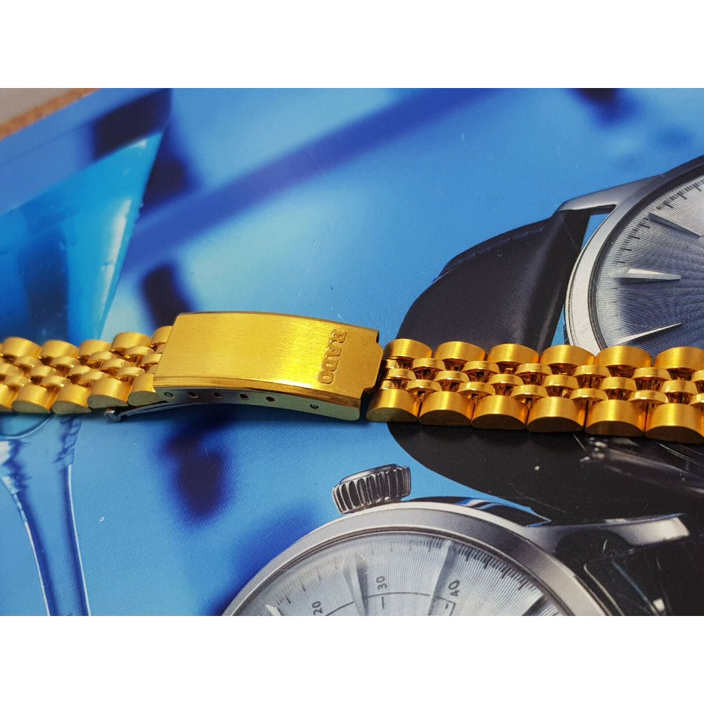 สายนาฬิกา rado สีทอง หัวครอบโค้ง 14mm ใหม่เก่าเก็บ สภาพสวย