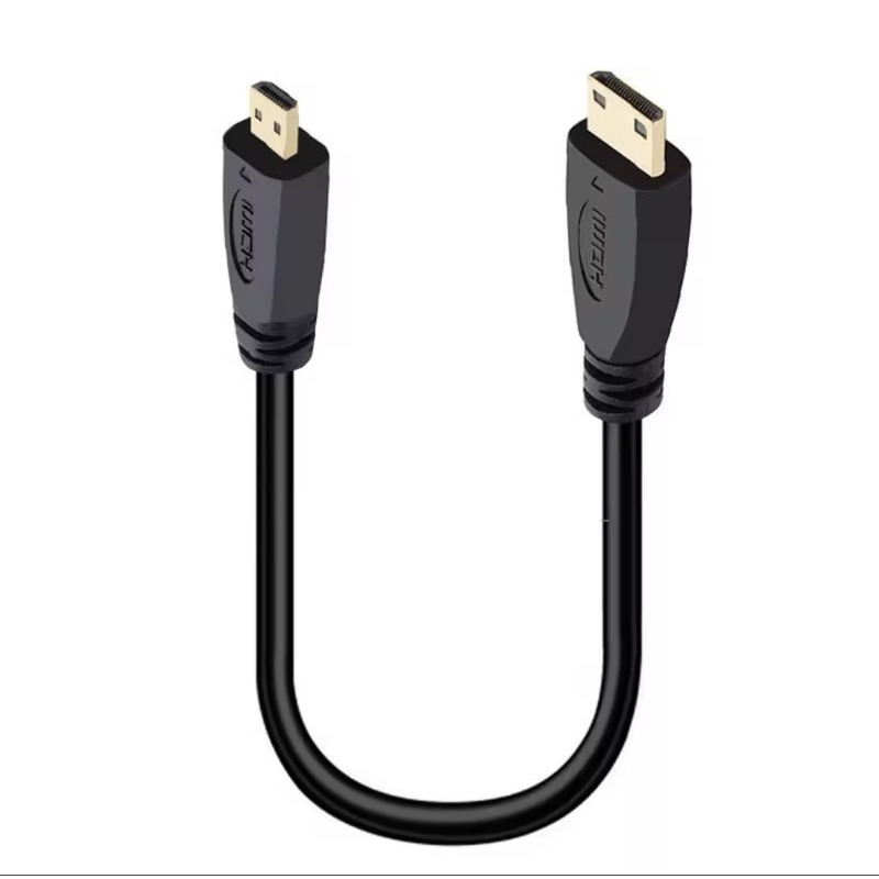 Micro HDMI To Mini HDMI-เข้ากันได้กับ Micro HDMI-เข้ากันได้ kabel sambungan วิดีโอ HD Mini HD สายแปลง0.3M