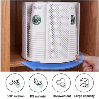 วางในร้านกาแฟ ถาดคว่ำแก้ว 360องศา หมุนได้ช่องวางแก้ว4ช่อง ที่วางแก้วกระดาษ