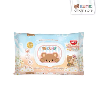 (6ห่อ/แพ็ค) กระดาษทิชชู่เปียก Kuma คุมะ กลิ่นใหม่!! Blooming Fresh บรรจุ 40 แผ่น