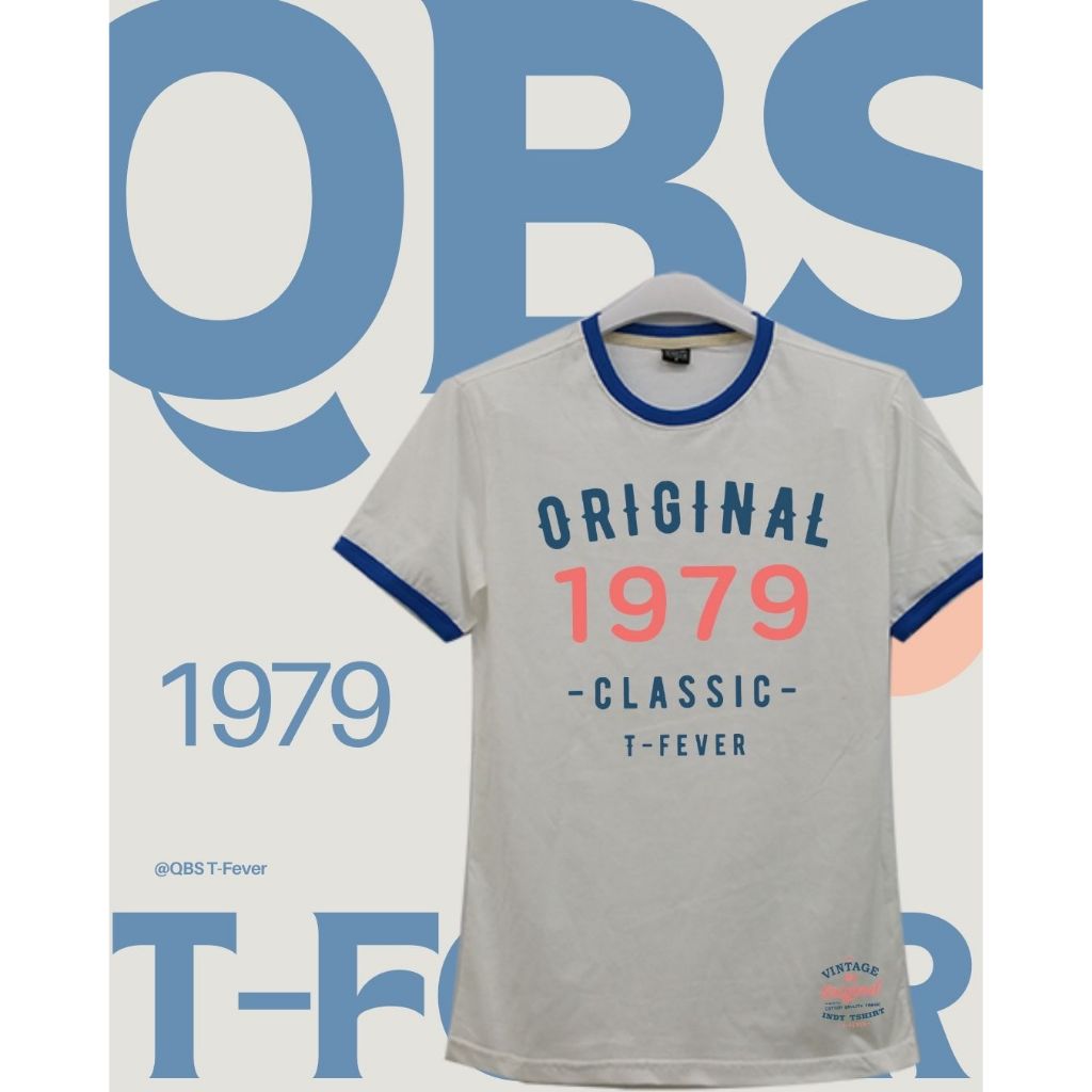 เสื้อยืดสกรีน ขาวกุ้นแดง แนววินเทจ 1979 เสื้อยืดสกรีนแนววินเทจ
