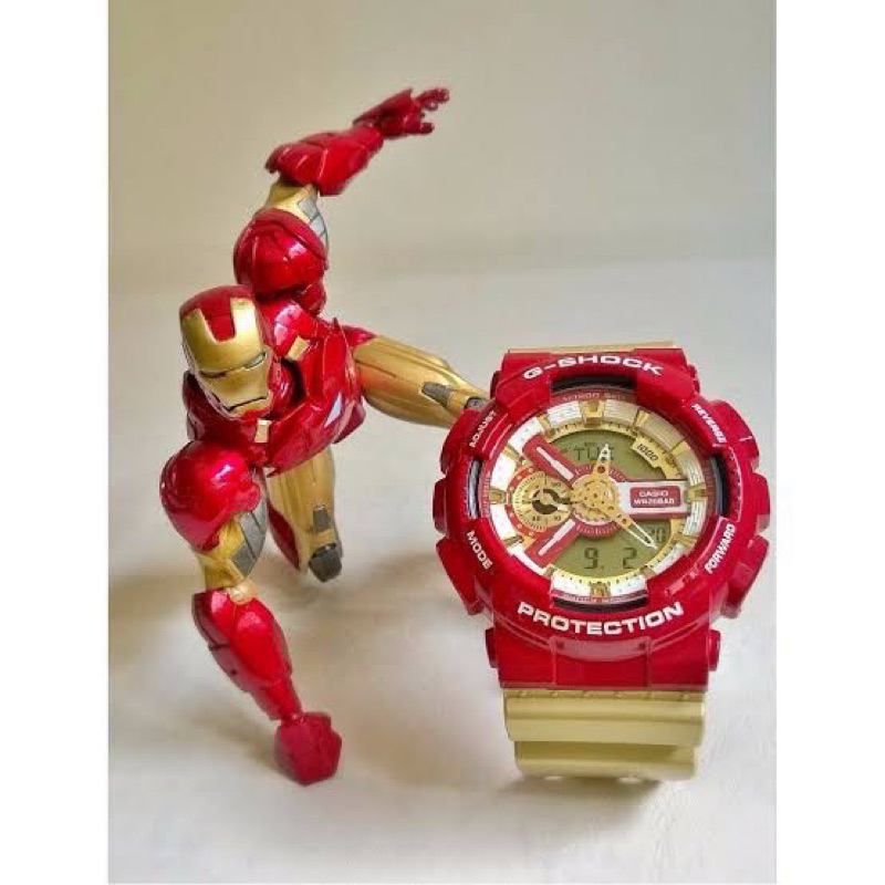 ของแท้ 100% CASIO G-Shock รุ่น GA-110CS-4A Iron Man นาฬิกาข้อมือ สายเรซิ่น Limited Edition - Gold/Re