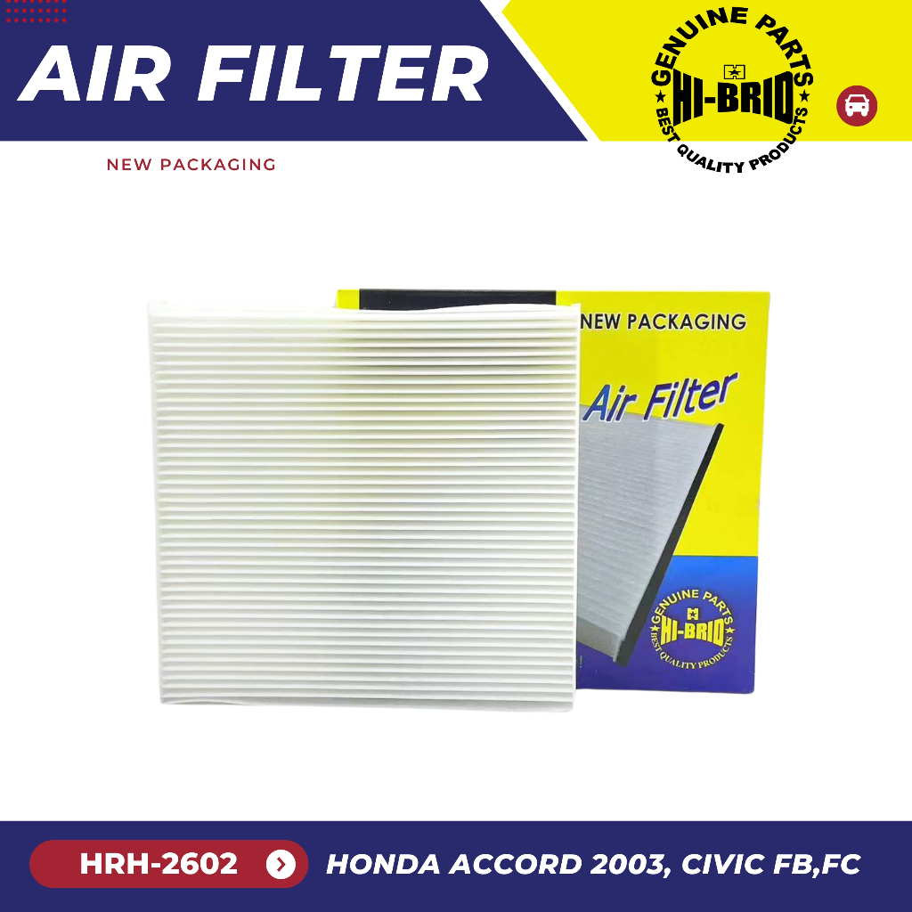 กรองแอร์ HRH-2602  HI-BRID สำหรับรถ HONDA ACCORD:ฮอนด้า แอคคอร์ด 2003  CIVIC:ซีวิค  FB,FC  (1ลูก)