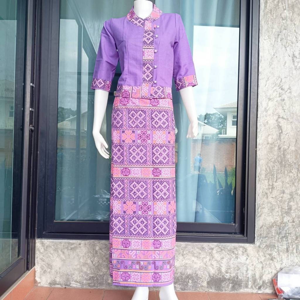 ชุดพื้นเมืองเชียงใหม่ ชุดผ้าฝ้ายแต่งเทป ชุดพื้นเมืองไทยเหนือ