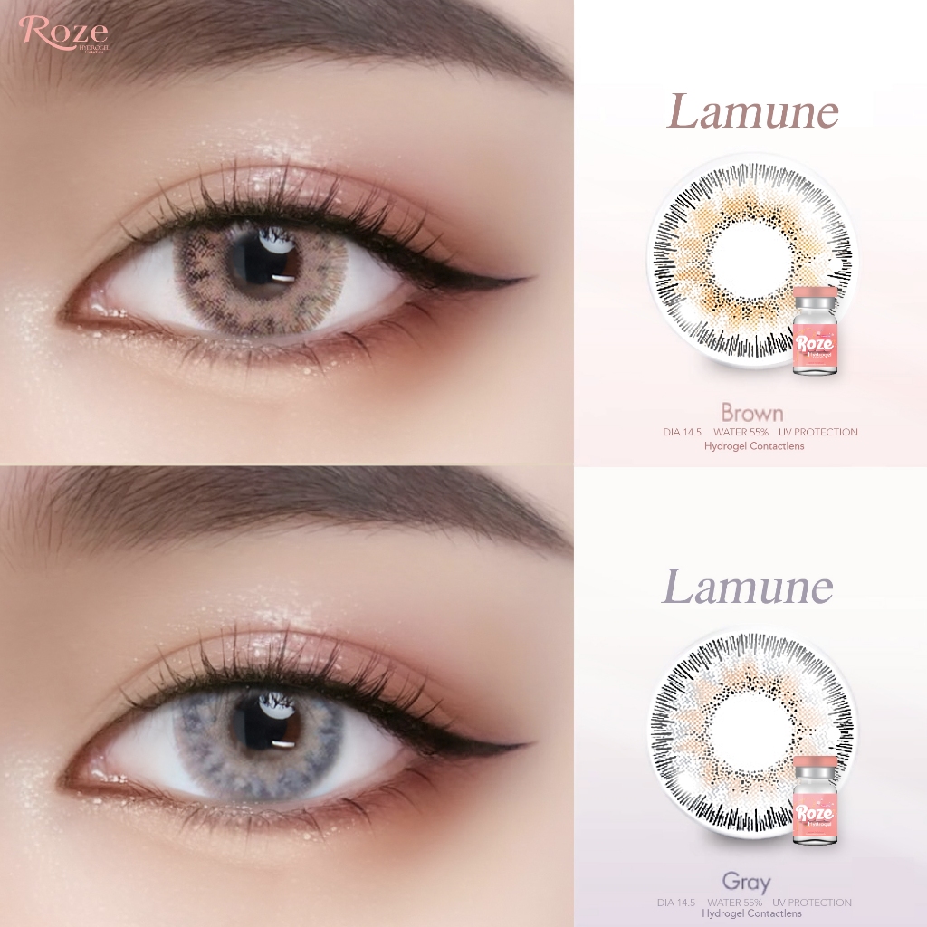 Roze รุ่น Lamune คอนแทคเลนส์ รายเดือน ค่าอมน้ำ55%