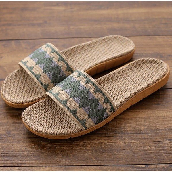 รองเท้าแตะสาน ลายผ้าอินเดีย พื้นทอเชือกปอ 💕🔐✏️💛พร้อมส่งจาก กทม 3สี - รูปที่ 4