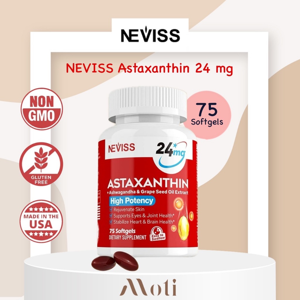 Neviss - Astaxanthin 24mg 75softgels (บำรุงผิว ดวงตา ข้อต่อ & ภูมิคุ้มกัน)