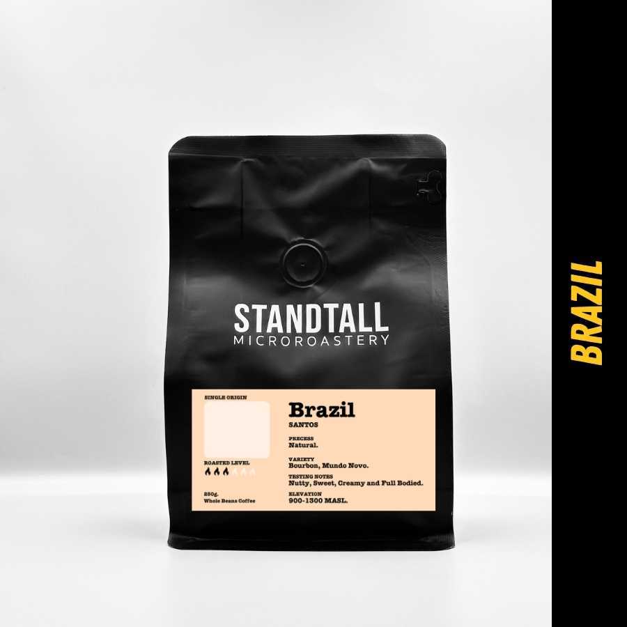 เมล็ดกาแฟคั่วกลาง บราซิล ขนาด 250 กรัม (Espresso)