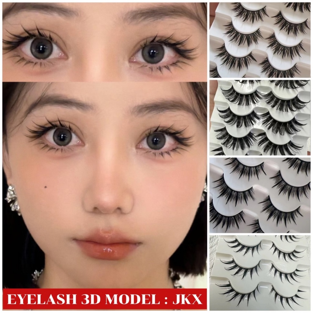 Eyelash 3D Model JKX Style Vietnam ขนตาทรงเวียดนาม ทรงสวยเลียนแบบการต่อขนตาแบบเส้น ติดสวย เนียน แกนนิ่ม ไม่บาดตา