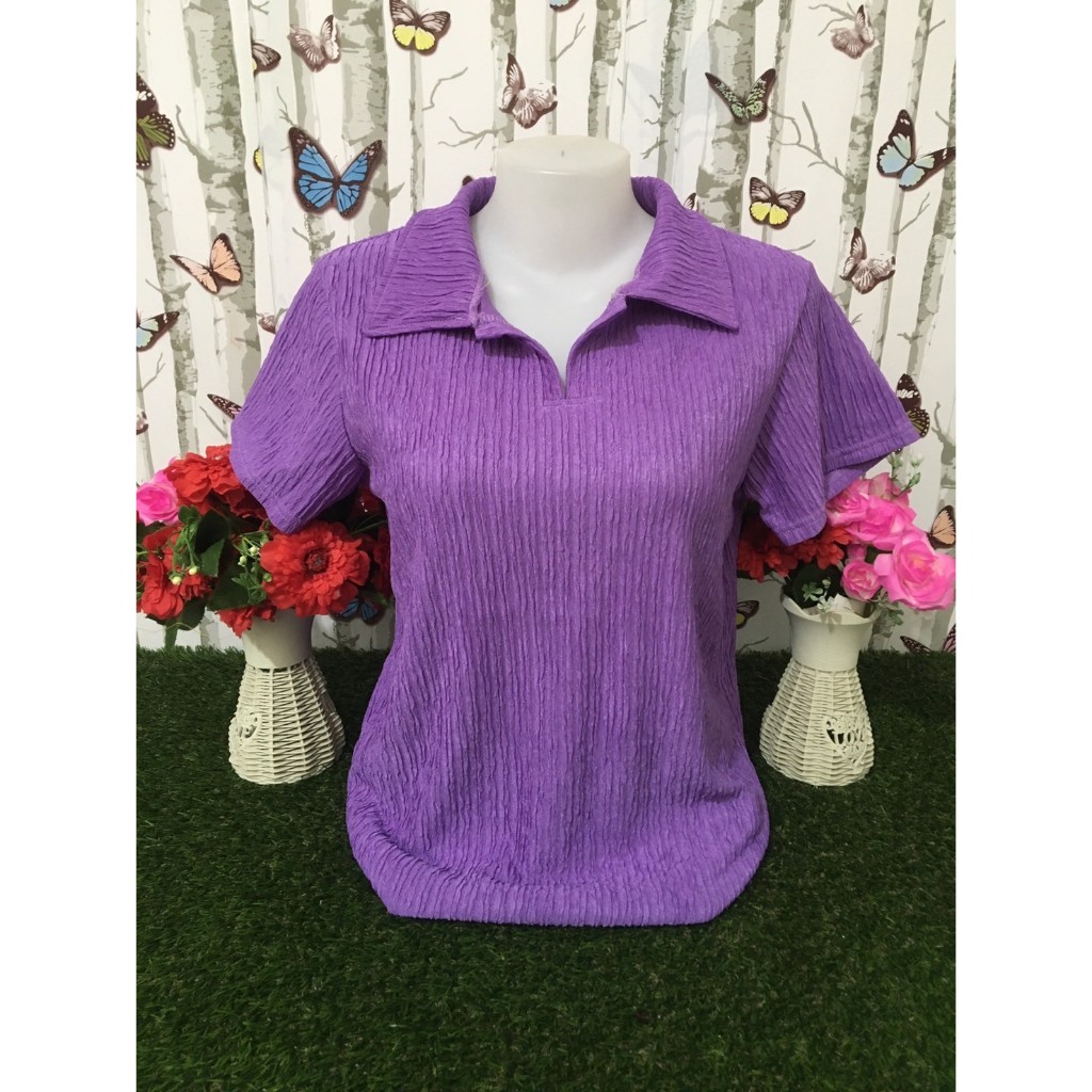 เสื้อแฟชั่นคอปกแขนสั้น ผ้าทอฟฟี่สีพื้น อก 32-42นิ้ว เสื้อเชิ๊ตผ้าท็อฟฟี่นิ่มใส่สบาย  รุ่น5003-5002