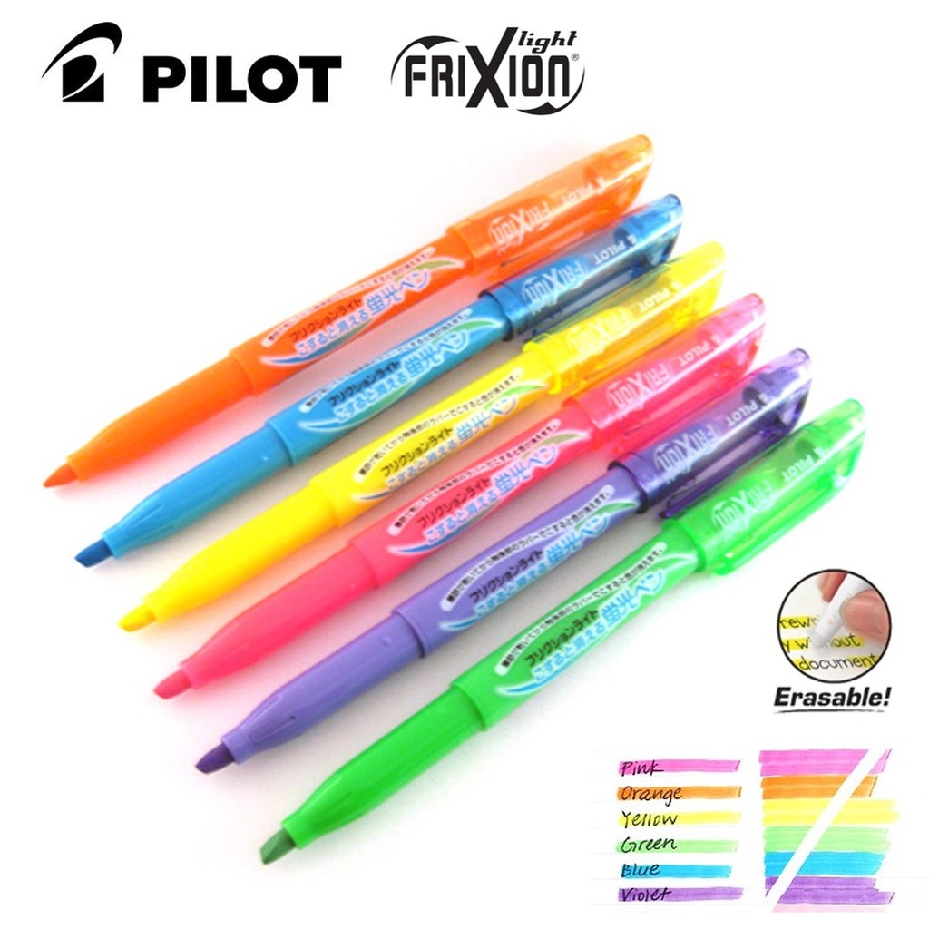 Pilot Frixion Hightlighter ปากกาเน้นข้อความลบได้ ปากกาไฮไลท์ลบได้ ด้ามเดี่ยว
