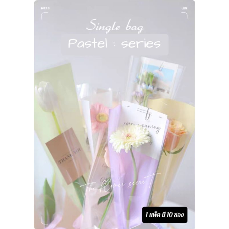 {พร้อมส่ง} PASTAL : SERIES ซองใส่ดอกไม้โทนสีพาสเทล ถุงใส่ดอกไม้ ซองใส่ดอกไม้