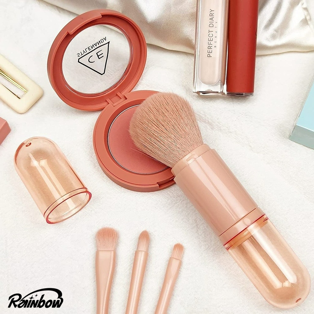 ร้านไทย🔥แปรงแต่งหน้า 4 in 1 ในด้ามเดียว เซ็ตแปรงแต่งหน้า Retractable Makeup Brush แปรงอายแชโดว์ แปรงปัดแก้ม ขนนุ่ม
