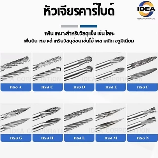 หัวเจียรคาร์ไบด์ แกน3มิล หัวโต4มิล - Carbide Rotary Files