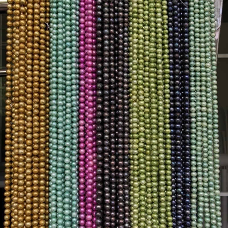 Fresh Water Pearl ไข่มุกสี ทรงกลม 7-8 mm.