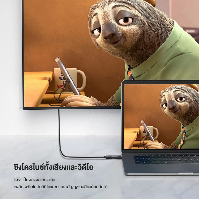⚡ส่งจาก กทม⚡Jasoz DP to HDMI Adapter รองรับ สายเชื่อมหน้าจอ Dp อะแดปเตอร์ Dp ตัวผู้ เป็น Hdmiตัวเมีย
