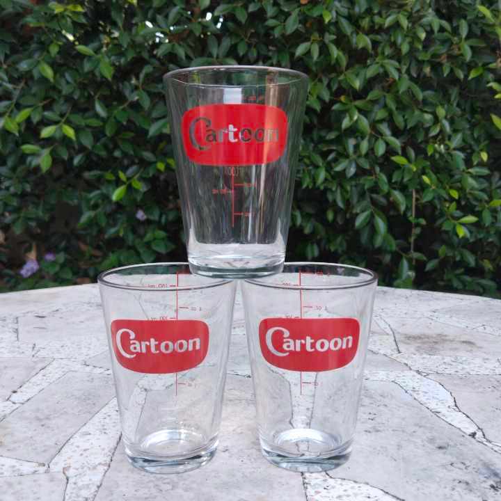 เซต4ใบ แก้วตวง แก้วชง Cartoon 6 oz จำนวน 4ใบ