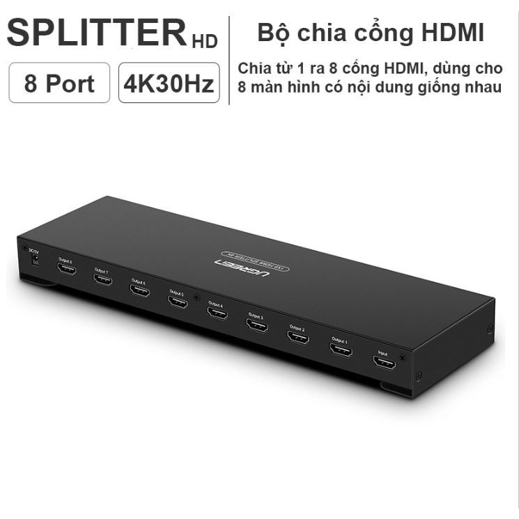 UGREEN 40203 1X8 HDMI AMPLIFIER SPLITTER 4K– BLACK