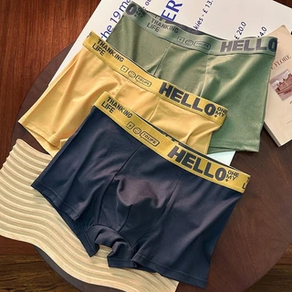 [ส่งจากไทย] 𝑩𝒓𝒂𝑩𝒓𝒂𝑩𝒓𝒂 #p-075 กางเกงในผู้ชาย บ็อกเซอร์ Boxer เนื้อผ้านิ่ม ลาย Hello