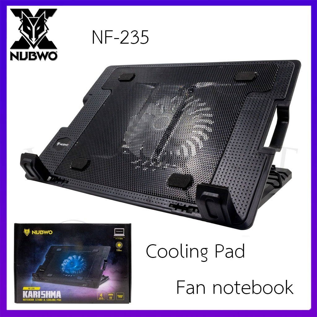พัดลมโน๊ตบุ๊ค พัดลมระบายความร้อน ปรับระดับได้ Nubwo NF-235 Cooling Pad / Fan notebook Nubwo