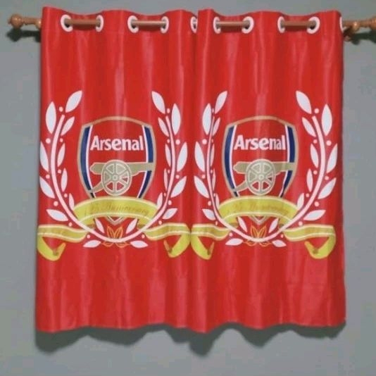 ม่านอาร์เซนอล⚽️ม่านหน้าต่างกันแสงUV🎈ราคาต่อผืน ขนาดต่อผืน100×135Cm.หน้าต่างบานคู่ใช้2ผืนไม่มีราว