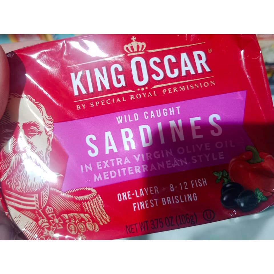 KING OSCAR Finest Wild Caught Sardines in Extra Virgin Olive Oil Mediterranean Style 106g