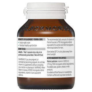 Blackmores Vitamin A 5000IU Eye Care 150 Tablets แบล็คมอร์ วิตามินเอ บำรุงสายตา ช่วยในการมองเห็น บำรุงดวงตา