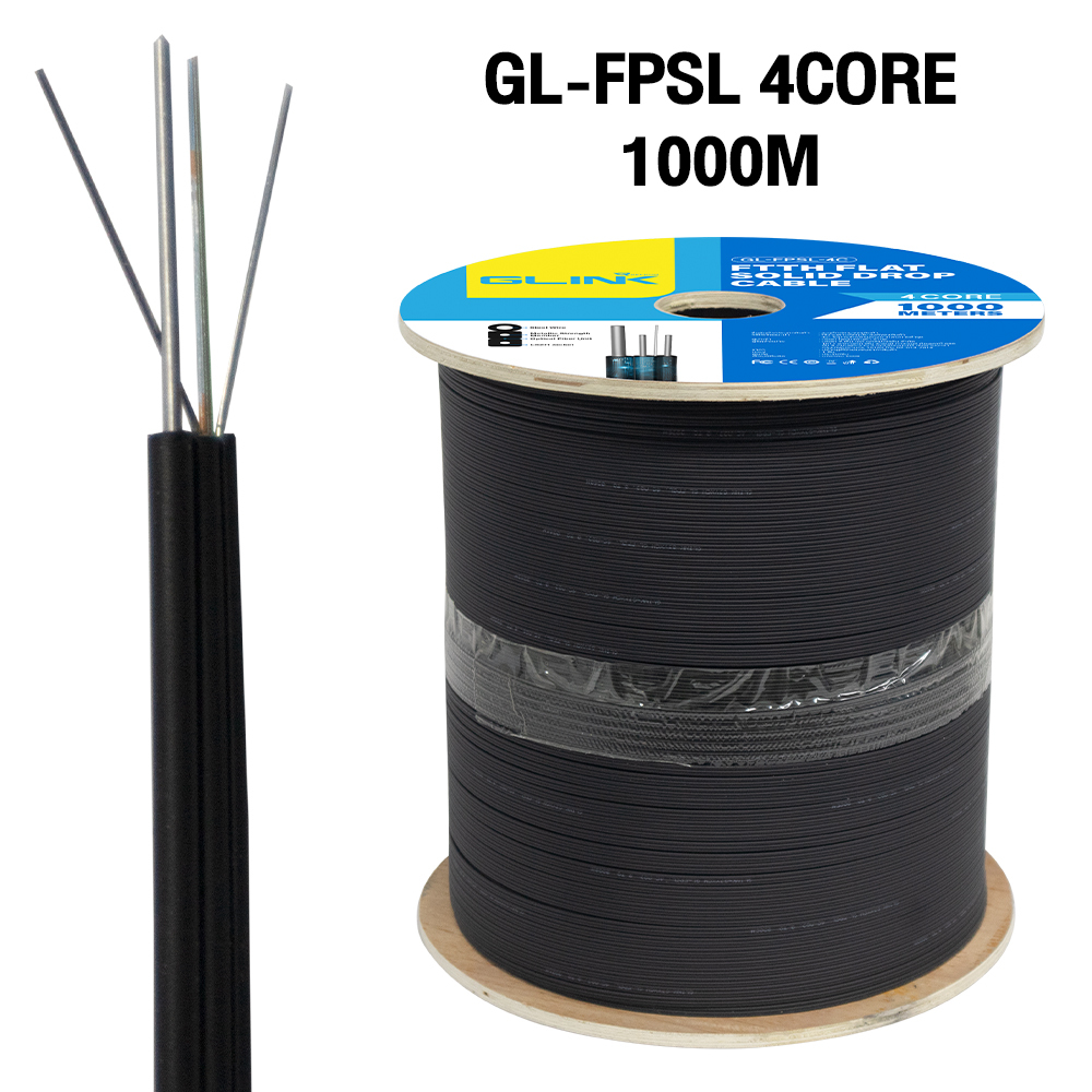 สายไฟเบอร์ Fiber Optic+Sling Outdoor Cable 1,000m (สำหรับใช้ภายนอก) 4 CORE GLINK GL-FPSL4CORE