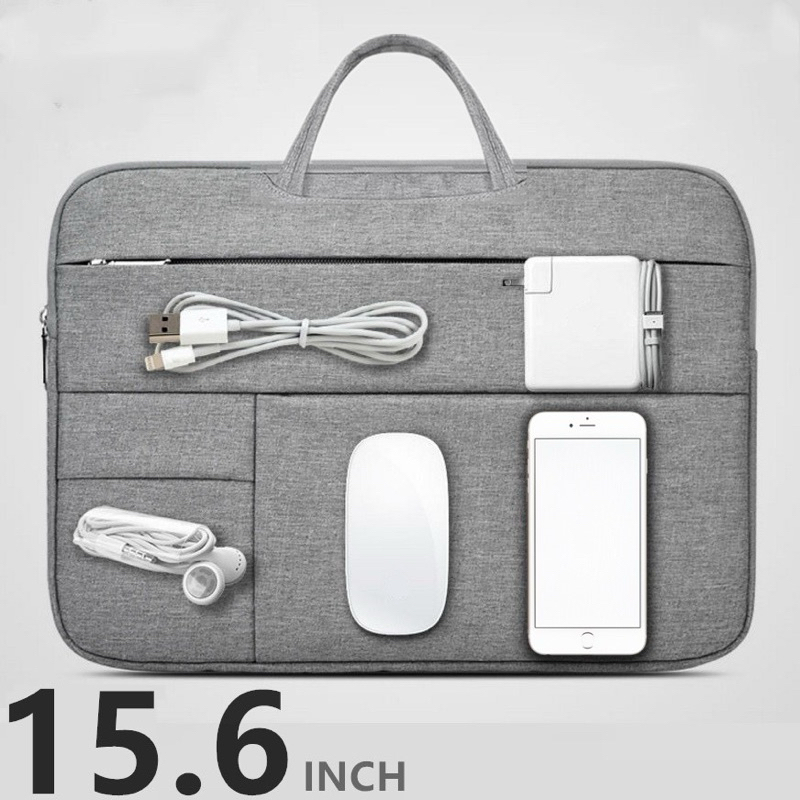 กระเป๋าโน๊ตบุ๊ค ซองผ้าใส่แท็บเล็ต สีเทา ขนาด 15.6INCH Soft Case Notebook bag ซองใส่โน๊ตบุ๊ค ซองแล็ปท็อป